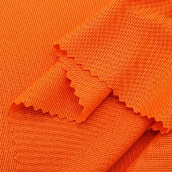 Polyester interlock fabric in orange color I537