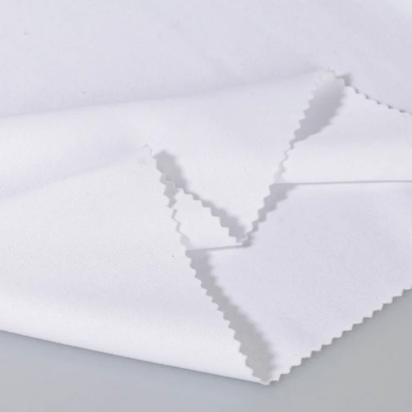 Polyester double knit fabric in white ID-C7226