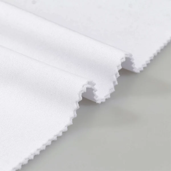 Polyester double knit fabric in white ID-C7226