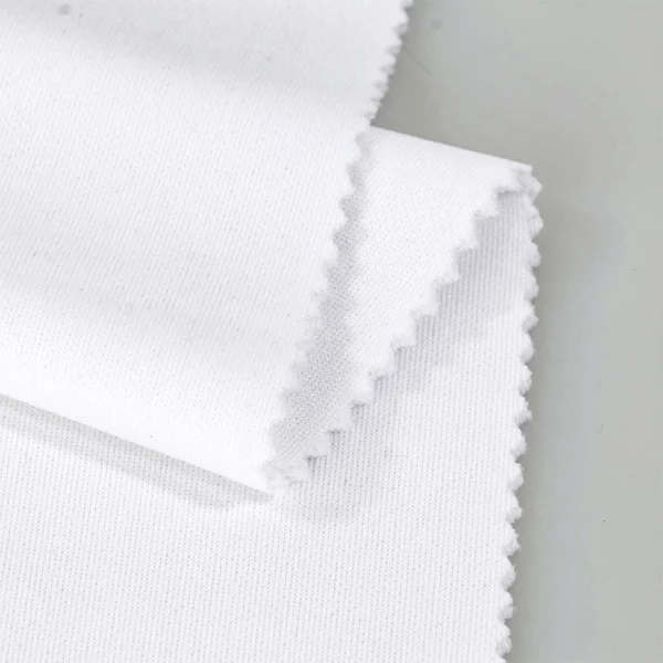 Polyester double knit fabric in white ID-C7226