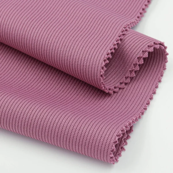 Polyester rib knit 2x2 fabric fabric in purple IR2