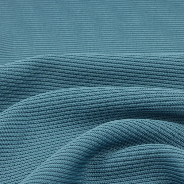 Polyester rib knit 2x2 fabric fabric in green IR2
