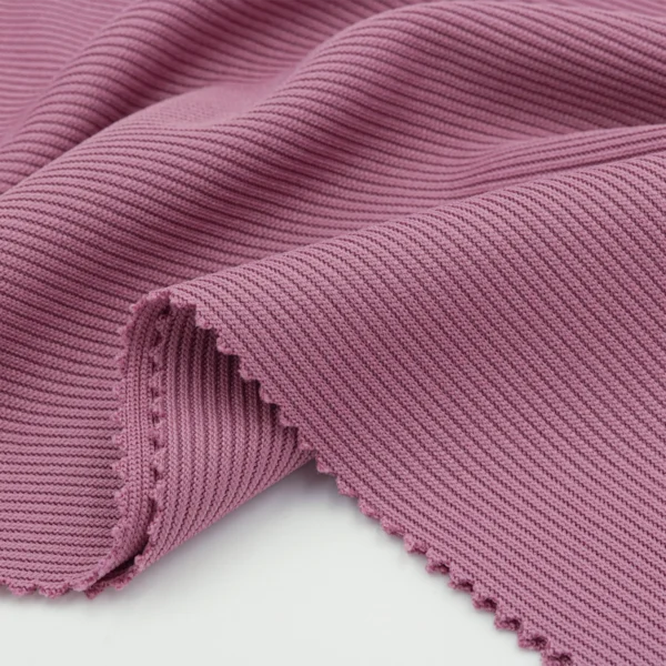 Polyester rib knit 2x2 fabric fabric in purple IR2