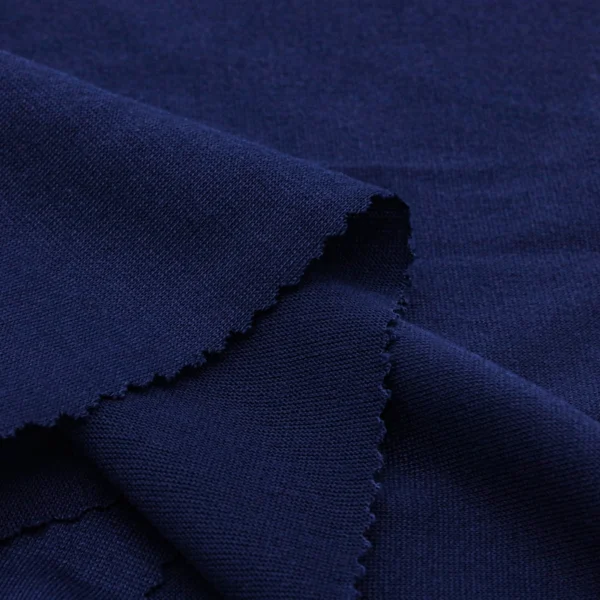 Polyester single jersey fabric in navy blue color KS626