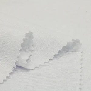 Polyester single jersey fabric in pearl white color KS766