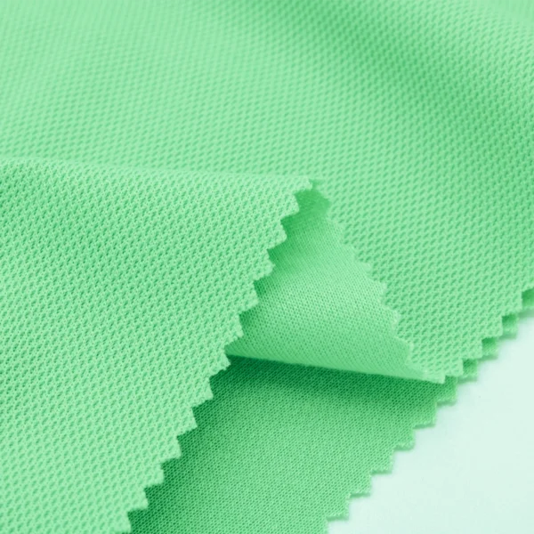 Polyester close hole mesh fabric in light green MD750