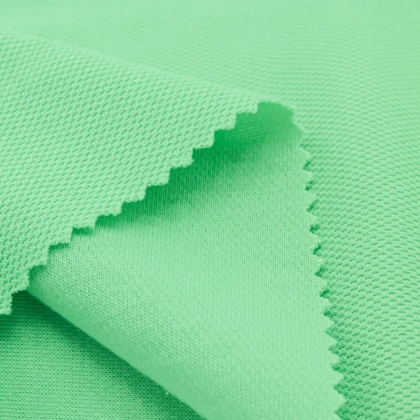 Polyester close hole mesh fabric in light green MD750