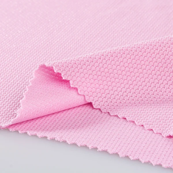 Polyester popcorn mesh fabric in pink QDJ449