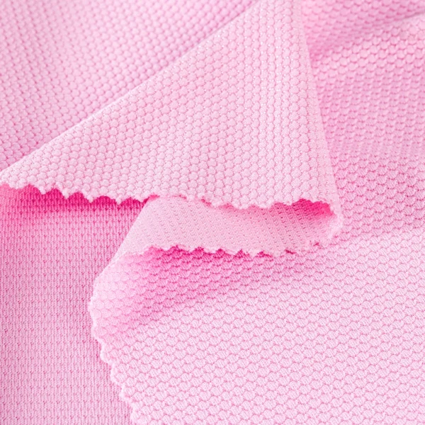 Polyester popcorn mesh fabric in pink QDJ449