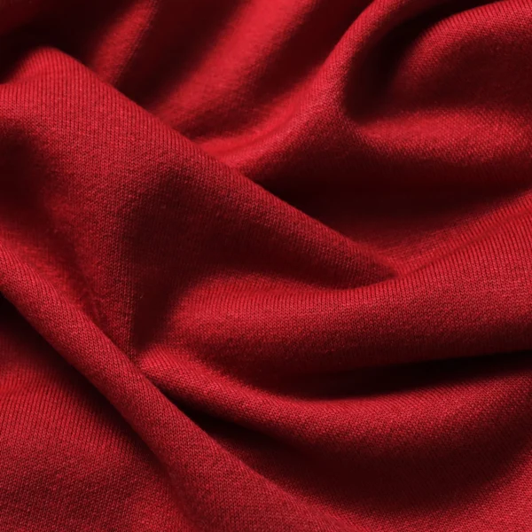 Polyester french terry fabric in red color QFT161