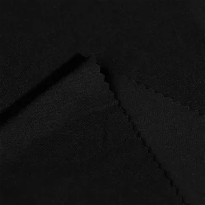 Polyester interlock fabric in black color QI-9B8240