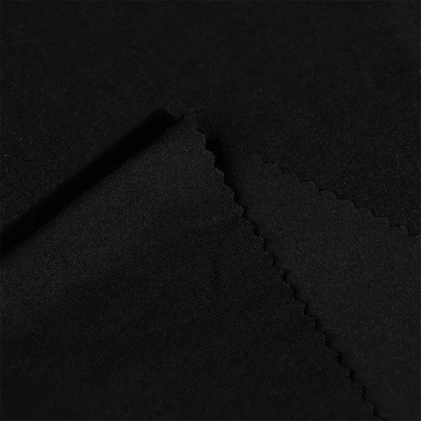 Polyester interlock fabric in black color QI-9B8240