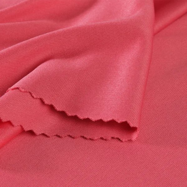 Polyester Interlock fabric in rose pink QI362