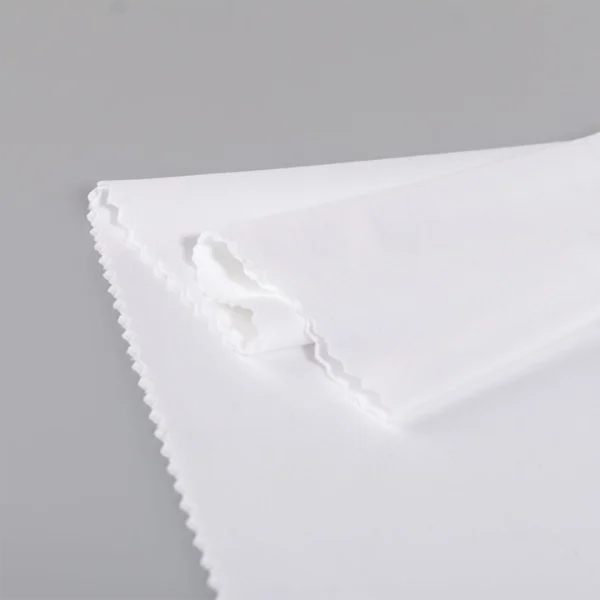 Polyester interlock fabric in white color QI396