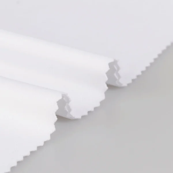 Polyester interlock fabric in white color QI396