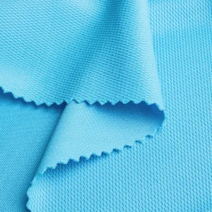 Polyester close hole mesh fabric in blue QMD869
