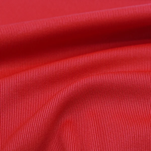 Polyester rib knit 1x1 fabric in red R106-BB4227