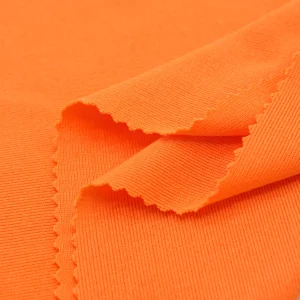 Polyester rib knit 1x1 fabric in orange R11-AL3430