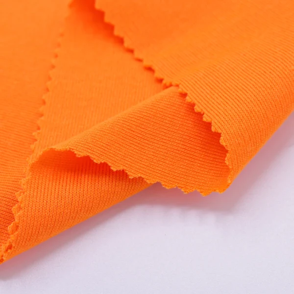 Polyester rib knit 1x1 fabric in orange R11-AL3430