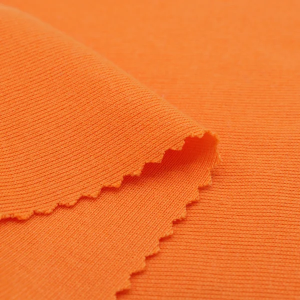 Polyester rib knit 1x1 fabric in orange R11-AL3430