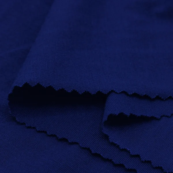 Polyester single jersey fabric in navy blue color S586