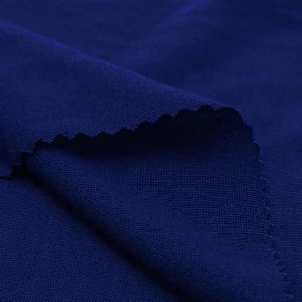 Polyester single jersey fabric in navy blue color S586