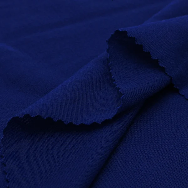 Polyester single jersey fabric in navy blue color S586