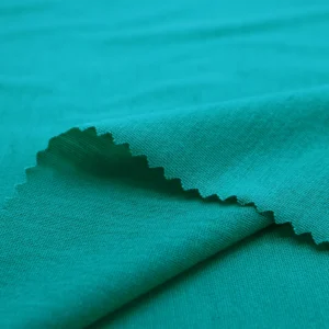 Polyester single jersey fabric in green color S586-O9340