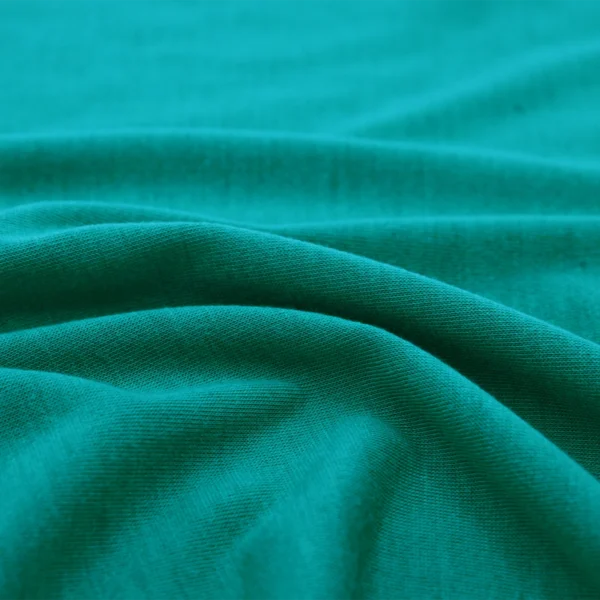 Polyester single jersey fabric in green color S586-O9340