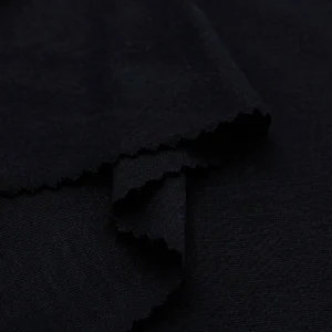 Polyester single jersey fabric in black color S597-O93