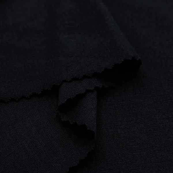 Polyester single jersey fabric in black color S597-O93