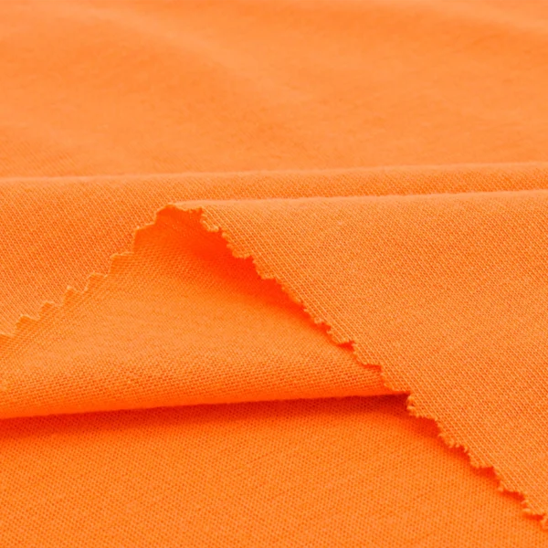 Polyester single jersey fabric in orange color S677