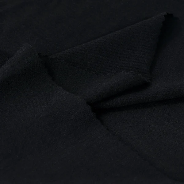 Polyester single jersey fabric in black color S677