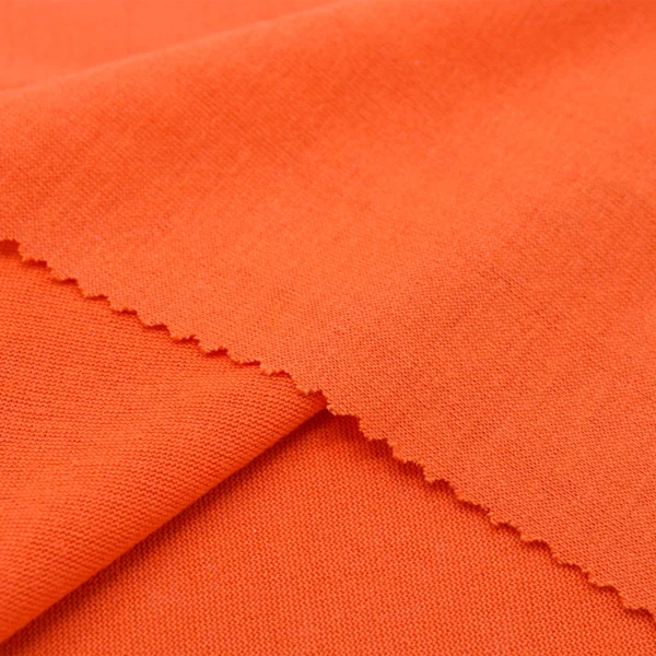 Polyester single jersey fabric in orange color S715