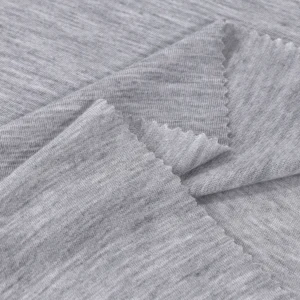 Polyester single jersey fabric in top dyed grey color TS102