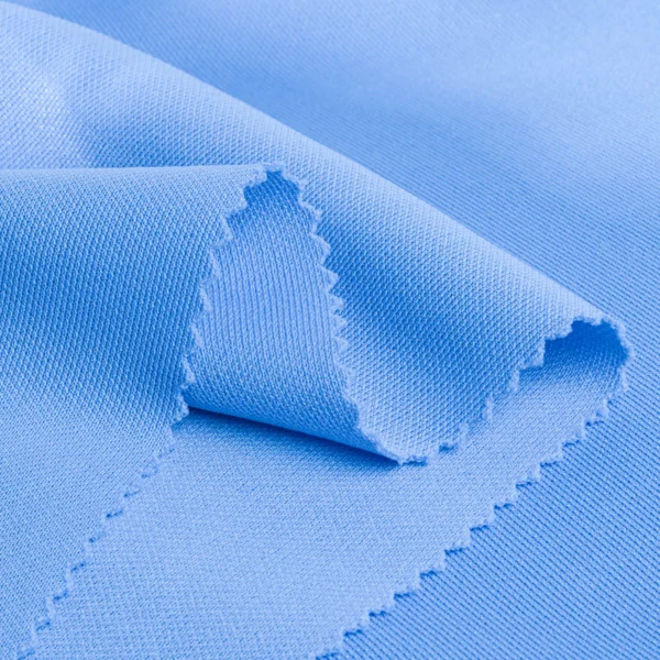 Polyester double knit fabric in blue ID-C5229