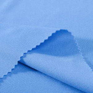 Polyester double knit fabric in blue ID-C5229