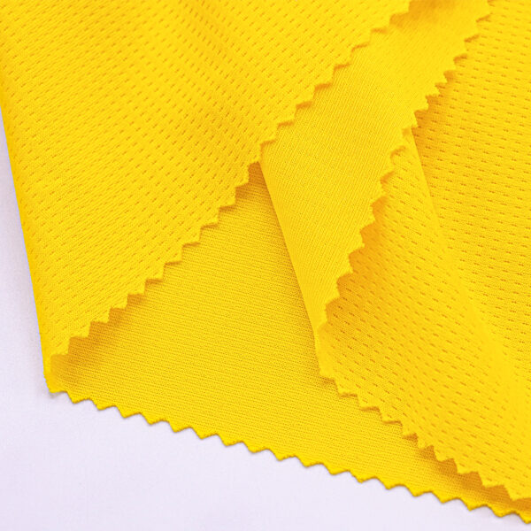 Polyester close hole mesh fabric in yellow QMD753