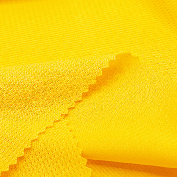 Polyester close hole mesh fabric in yellow QMD753