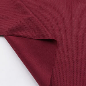Polyester rice knit mesh fabric in burgundy red QMD753