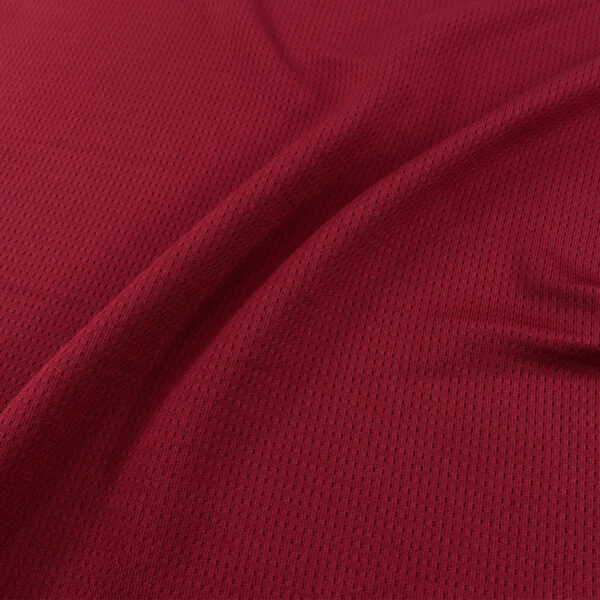 Polyester rice knit mesh fabric in burgundy red QMD753