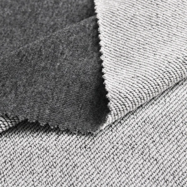 ผ้าโพลีเอสเตอร์ ผ้าเกล็ดปลา สีเทาเข้มมิลานซ์ FT0131