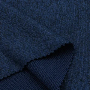 ผ้าโพลีเอสเตอร์ ผ้าเกล็ดปลา สีน้ำเงินเข้มมิลานซ์ FT106