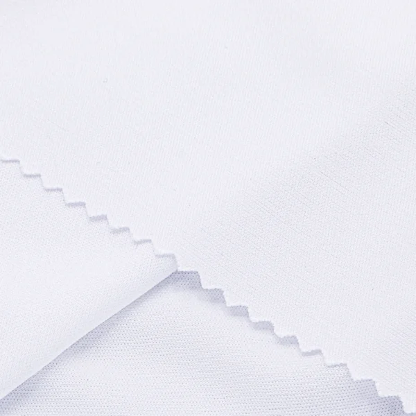 ผ้าโพลีเอสเตอร์ ผ้าอินเตอร์ล็อค ผ้าเรียบไมโคร สีขาว I402
