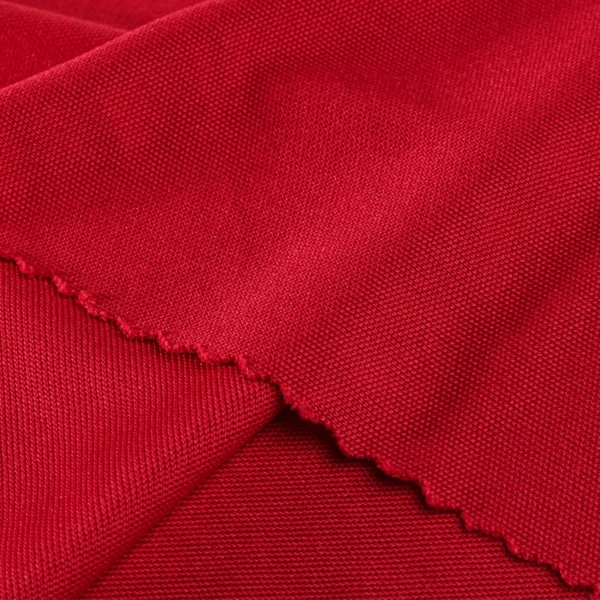 ผ้าโพลีเอสเตอร์ ผ้าอินเตอร์ล็อค ผ้าเรียบ สีแดง I476