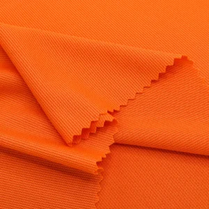 ผ้าโพลีเอสเตอร์ ผ้าอินเตอร์ล็อค ผ้าเรียบไมโคร สีส้ม I537