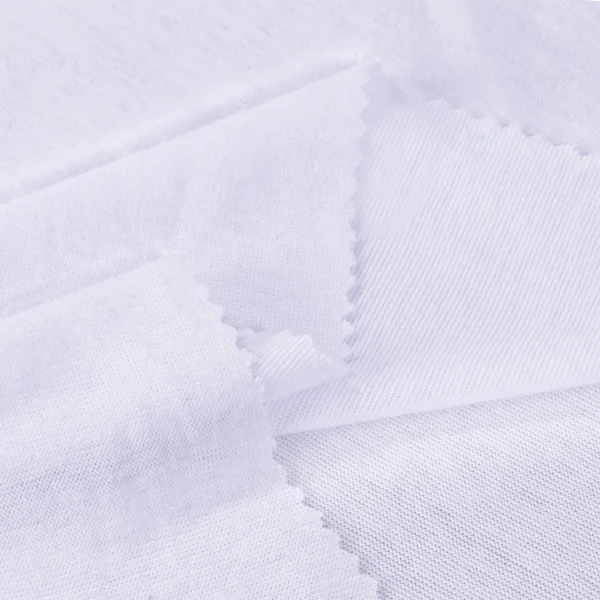 ผ้าโพลีเอสเตอร์ ผ้าทีเค ผ้าซิงเกิลเจอร์ซีย์ สีขาวโอโม่ KS766