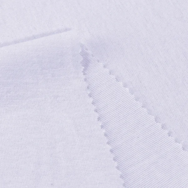 ผ้าโพลีเอสเตอร์ ผ้าทีเค ผ้าซิงเกิลเจอร์ซีย์ สีขาวโอโม่ KS766