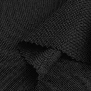 ผ้าโพลีเอสเตอร์ ผ้าจูติ ผ้าลาครอส สีดำ QDL52