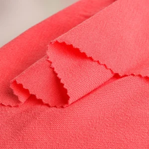 ผ้าโพลีเอสเตอร์ ผ้าเกล็ดปลา สีชมพูโอรส QFS003